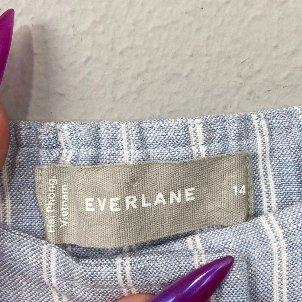 Everlane The Linen Jumpsuit Size‎ 14 Button Front Sleeveless Beachy Minimalist
